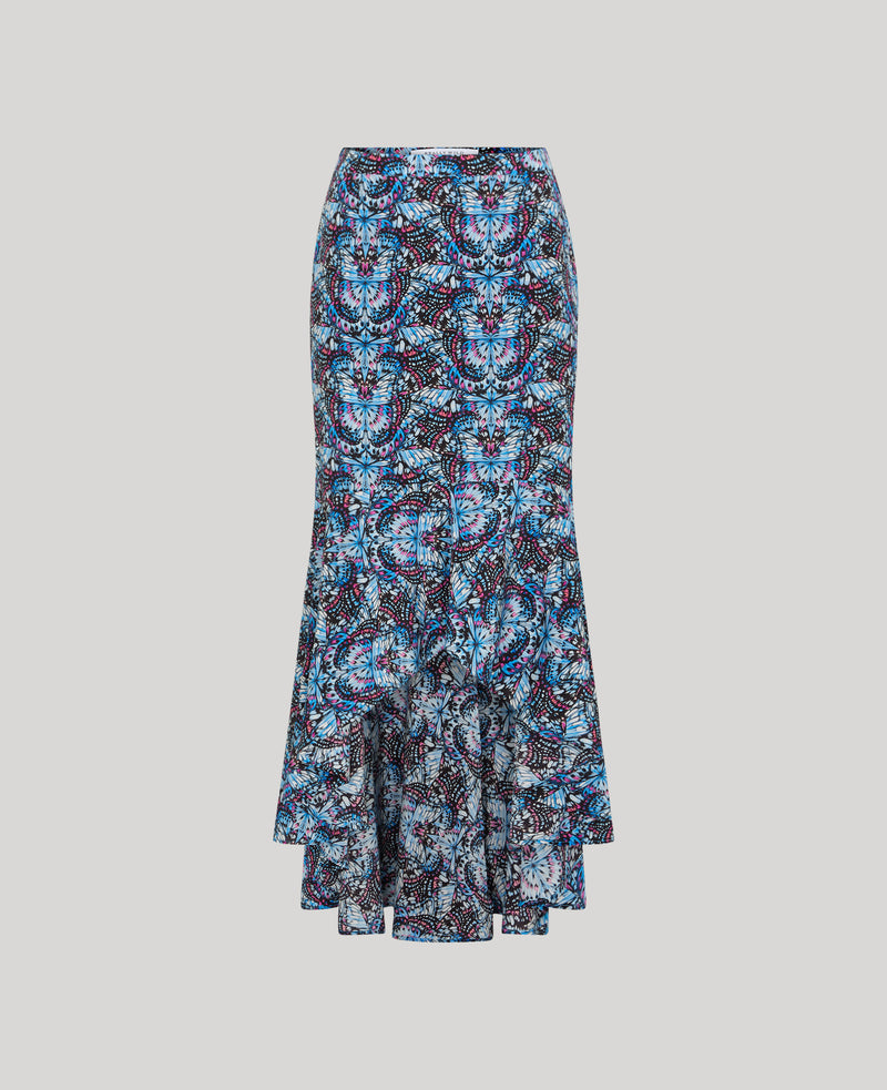 Thalia Silk Fishtail Skirt