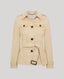 Safari Trench coat in cream with branded tortoiseshell buttons and belt