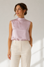 Cadogan Silk Sleeveless Tie Neck Blouse