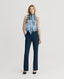 Peacock Silk Tie Neck Blouse