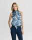 Peacock Silk Tie Neck Blouse