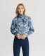 Peacock Silk Fixed Tie Neck Blouse