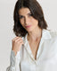 Daphne Open Neck Shirt In Winter Ivory