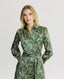 Oak Print Silk Shirt Dress With Tassel