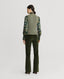 Wellington Corduroy Fit Flare Trousers In Dark Green Olive