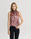 Peacock Silk Tie Neck Blouse