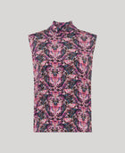 Cadogan Silk Sleeveless Tie Neck Blouse
