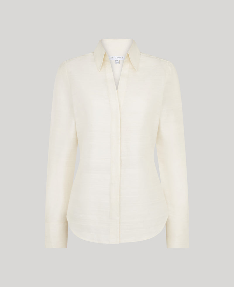Maria Fitted Open Neck Shirt