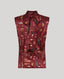 Cadogan Silk Sleeveless Tie Neck Blouse