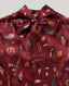 Cadogan Silk Sleeveless Tie Neck Blouse