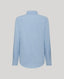 A light blue long-sleeve button-up shirt shown from the back, featuring a classic collar and button cuffs, displayed on a neutral light gray background.