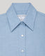 A light blue long-sleeve button-up shirt shown from the back, featuring a classic collar.