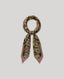silk scarf with birds and leaves on a green background