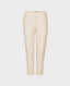 Linen Blend Cropped Turn up Trousers in Ivory Linen | Really Wild Clothing | Trousers | Front image