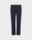 Mid calf linen turn up trousers in navy| Really Wild Clothing | Trousers | Front image