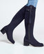 Spanish Heeled Boots in Navy Suede