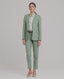 Jackie Check Jacket In Sea Green