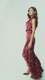 Plumage Silk Sleeveless Tie Neck Blouse