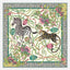 Decorative scarf with a zebra and leopard design on a floral background