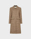 Halstead Check Wool Mohair Blend Coat, Pink Brown Check | Really Wild Clothing | Flat Ley