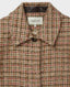 Halstead Check Wool Mohair Blend Coat, Pink Brown Check | Really Wild Clothing | Detail