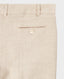 Shorter Length Turn up Trousers in Ivory Linen | Really Wild Clothing | Trousers | Detail on back pocket