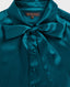 Liberty tie-neck Silk shirt in forest green | Really wild clothing | Liberty Silk Shirt | collar detail